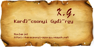 Karácsonyi György névjegykártya